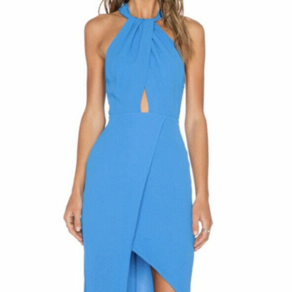 Bec & Bridge Blue Oceanus Cutout Sheath Dress 8